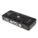 4 Port Hub USB 2.0 KVM VGA/SVGA Switch Box For PC Keyboard Mouse Monitor