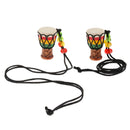 2 Pcs Djembe Pendant African Drum Jewelry Necklace for Children Gift F