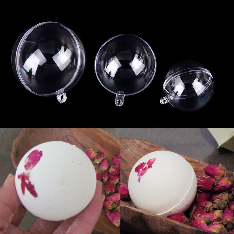 Bath bomb molds, christmas ball ornaments 3 Size with 15 set clear plastic FU