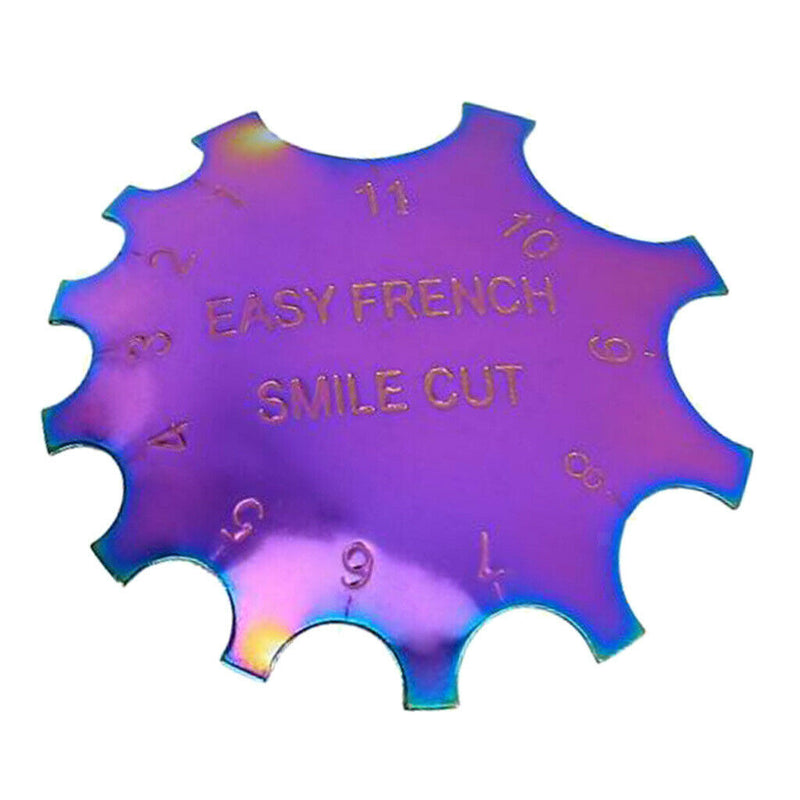French Smile Line Edge Cutter Stencil Nail Art Trimmer Cutting Template
