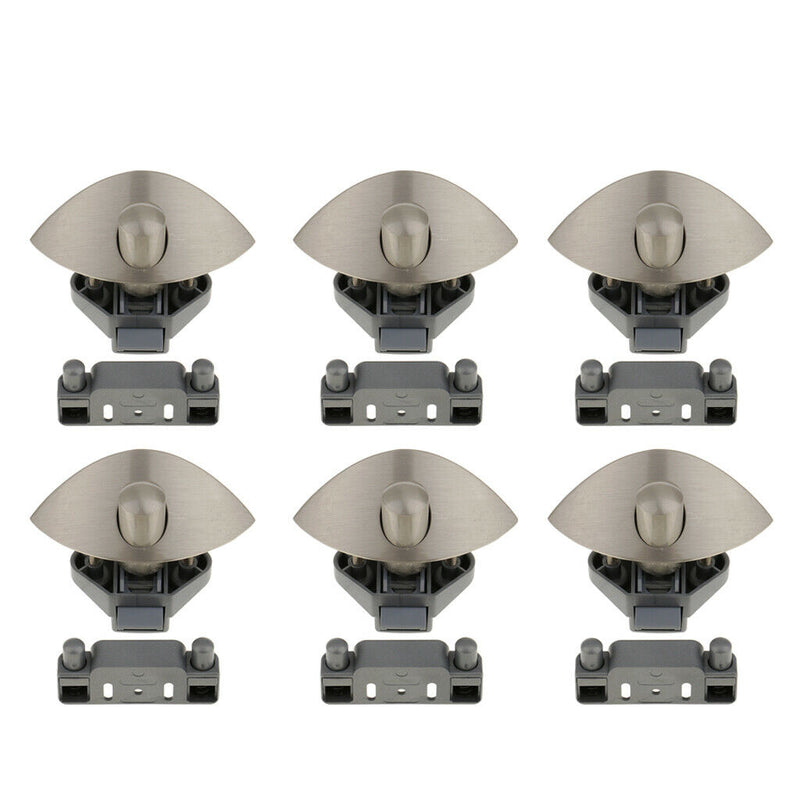 Pack of 6 Push Button Catch Door Lock Boat Motorhome Camper Van Satin Brushed