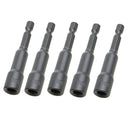 5Pcs 1/4in Metal Socket Bit Adapter Drill Nut 7mm Power Automotive Home