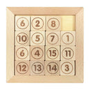 15 Sliding Tiles Math IQ Game Toys Wooden Brain Game for Adults Children