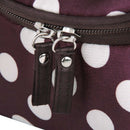 Coffee Small White Polka Dot Dual Zipper Cosmetic Bags Toiletry Makeup Bags