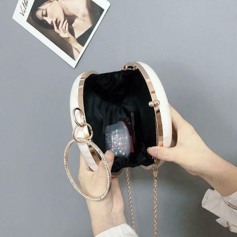Women's Evening Shoulder Bag Bridal Clutch Wedding Party Prom Round Handbag