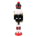 12 inch Soldier Nutcracker by Dressed with Royal Uniform, Black Tall Hat and
