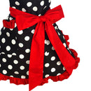 2 Piece Cotton Kitchen Apron Women Housewife Apron Adjustable Bowknot Dots