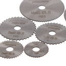 7Pcs Cutting Discs Mandrel HSS Rotary Circular Saw Blades Tool Cutoff - OZ