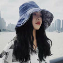 Two Side Wide Brim Cotton Foldable Sun Hat For Women Flower Vacation Japane Q4T1