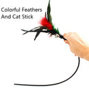 1Pcs Pet Soft Colorful Feather Bell Rod Cat Kitten Playing InteractiveSEAU