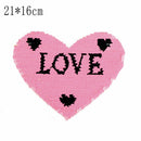 love heart reversible change color sequins sew on patches for clothes patch FT
