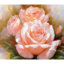 5D DIY Round Drill Diamond Painting Pink Roses Cross Stitch Embroidery Kit