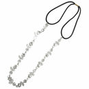 Hair Headband Elegant Elastic Headband with Rhinestones Flowers for Women - G1U5