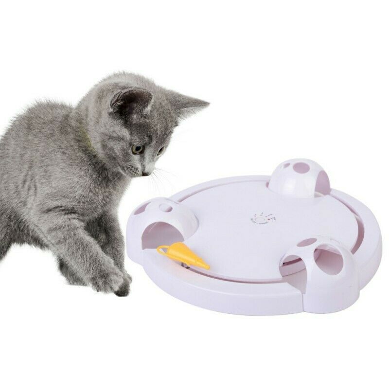 Interactive Pet Cat Toys Funny Cat Automatic Rotating Cat Play Teaser Plate