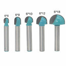 1X(5 Pcs Set 6-Handle Ball Milling Cutter Round Bottom Lace Cutter Round He