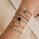 6pcs/set Hollow Flower Hand Chain Ethnic Women Adjustable Bracelet Jewelry