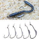 Fishing Crank Barbed Lead Offset Lure Hooks Soft Bait Pin Tackle Accessories Set