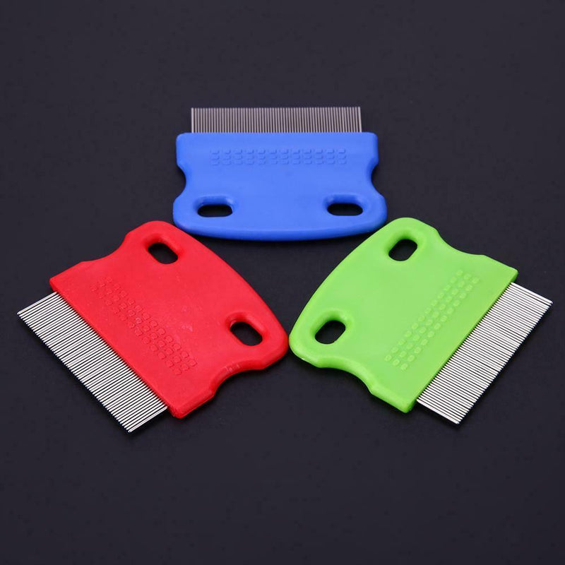 3pcs Pet Hair Flea Removal Comb Stainless Steel Teeth Hair Brush Grooming