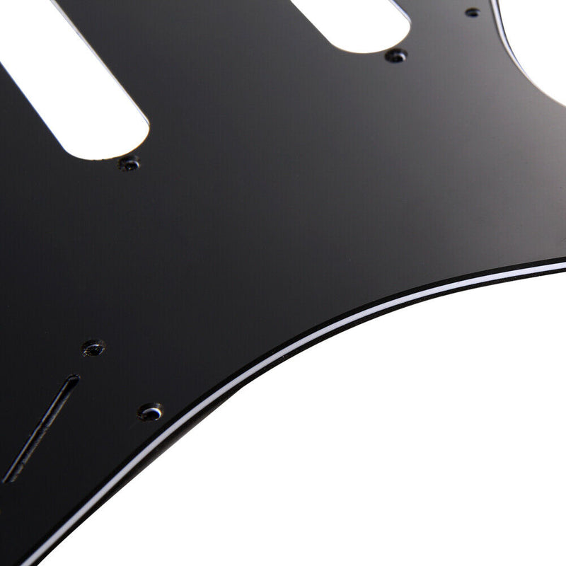 3Ply SSS 11 Holes Strat Electric Guitar Pickguard for FD (Black) A