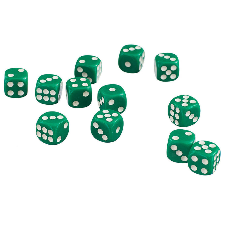 Lot 50x 12mm Opaque Six Sided Spot Dice Games D6 for D&D RPG Gaming Green