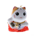 5PCS Smiling Ceramic Waving Paw Beckoning Fortune Cat Car Home Decor Gift