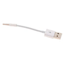 White AUX Audio to USB 2.0 Male Adapter Cable 3.5MM Charging Cable Cord for iPod