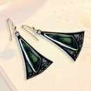 1Pair Delicate Colored Glass Earrings Women Creative Triangle Sector Earrin G3X5