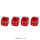 4pcs Dice Style Car Tire Wheel Tyre Caps Valve Stem Dust Covers (Red)