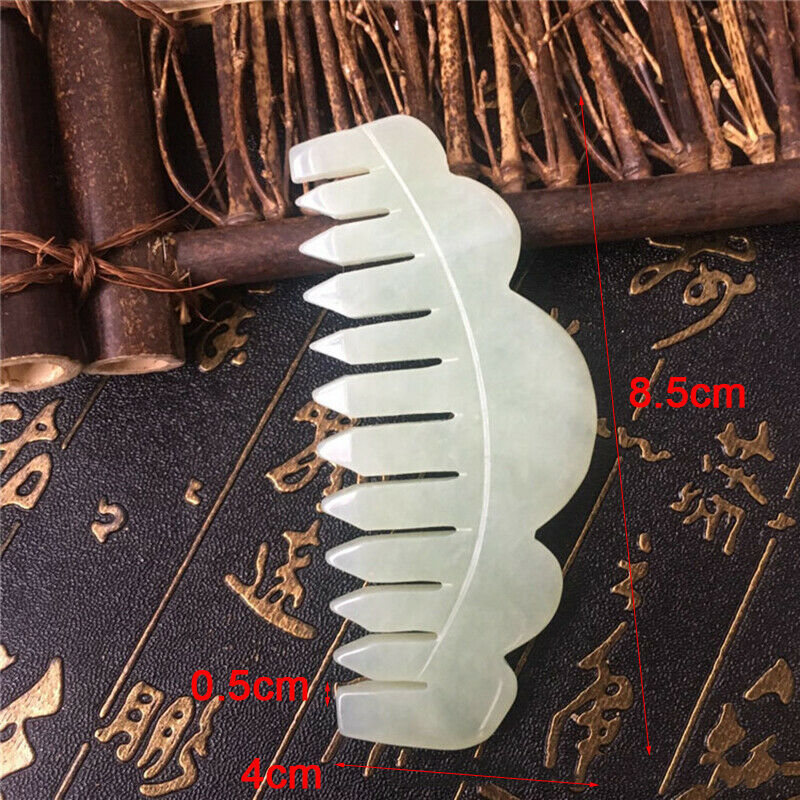 1Pc Nature Jade Comb Massage Spa Acupuncture Head Treatment Gua Sha BoardB Hn