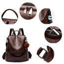 Women Backpack Purse Pu Leather Anti-Theft Casual Satchel Shoulder Bag For