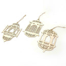 3 Pieces Of Wooden Lantern Pendants DIY Lantern Decoration Crafts Pendant T4H8