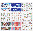 2020 Christmas Nail Art Stickers Water Decals Transfers Snowflakes 48pcs/set