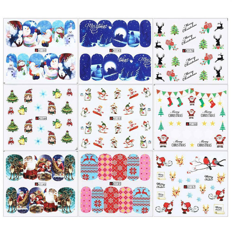 2020 Christmas Nail Art Stickers Water Decals Transfers Snowflakes 48pcs/set