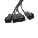 Black 4 Way 3 Pin Computer Power Multi Fan Splitter Adapter Cable 12V  Gw