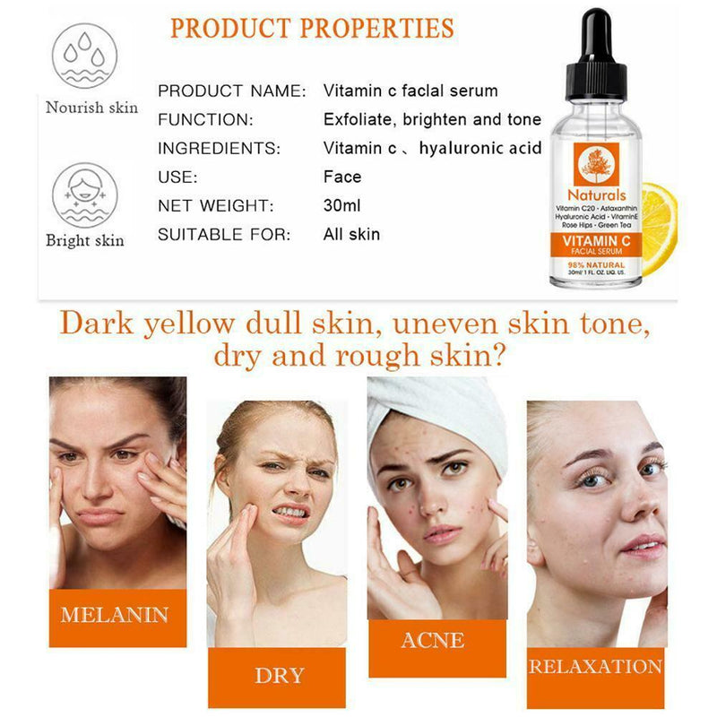 Vitamin C plant extract facial brightening moisturizing revitalizing essence
