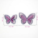 20Pcs Chic Boutique Embroidery Chiffon Butterfly Applique Double-Layer Colo