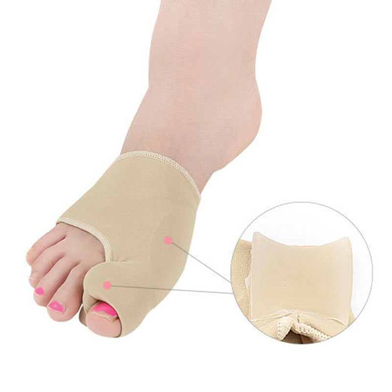2pcs Bunion Protector Toe Straightener Hallux Valgus Corrector (L)(Beige)