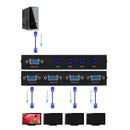 4 Ports VGA Button Manual Switch Box 4 In 1 Out for Projector TV Monitor