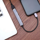 Type C HUB USB-C to 4 Port USB 2.0 Splitter Converter OTG Adapter (Grey)