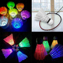 4pcs Colorful LED Badminton Shuttlecock Ball Feather Sport Glow White B3Z4