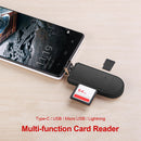 4 in 1 OTG Phone Adapter SD TF Card Reader Type-C USB Micro 8 Pin Dongle  A