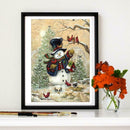 Christmas Snowman 5D DIY Round Diamond Painting Embroidery Kit Cross Stitch