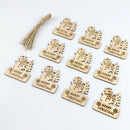 62x Wooden MDF Wood Craft Shapes Christmas Tree Hanging Decoration Ornament DIY