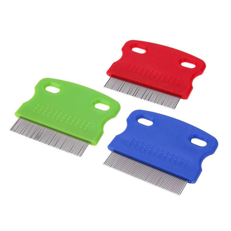 3pcs Pet Hair Flea Removal Comb Stainless Steel Teeth Hair Brush Grooming