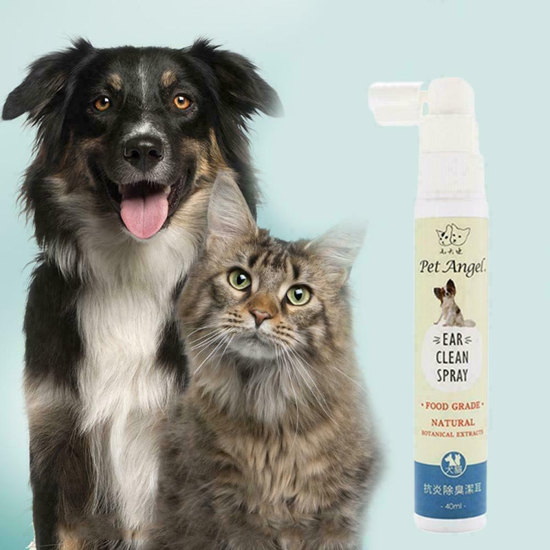 40ml Pet Cat Dogs Ear Cleaning Supplies Prevent Ear Mite Spray Anti-inflamm E7G5