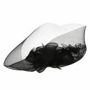 wedding 25CM black fascinator hair barrette K5L3