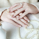 24Pcs Acrylic false french nails full finger nail art cover manicure+2g gel M&E