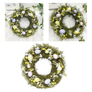 Collection Easter Egg Wreath 35cm Rattan Garland Farmhouse Party Decoration