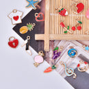30pcs/lot Enamel Alloy Mixed Charms Pendant Jewelry DIY Craft Making Color FT