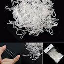 500Pcs Mini Clear Ponytail Holder Elastic Rubber Band Hair Ties Ropes Rings
